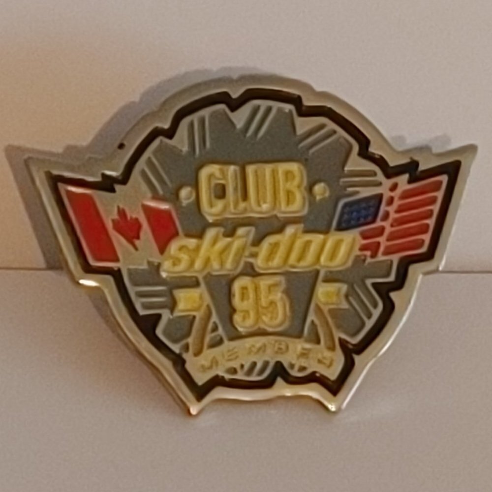 Vintage 1995 SKI-DOO CLUB Enamel Pin Celebrating Canadian and American Members